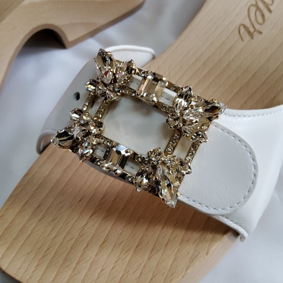 Roger Vivier Embellished Leather Slide Glogs! NWT! - Picture 5 of 8